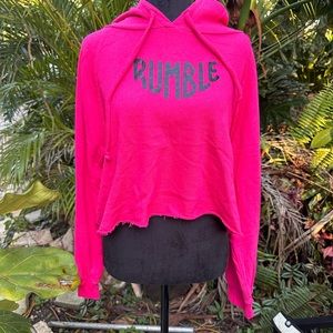 Pink hoodie below belly bottom soft💕